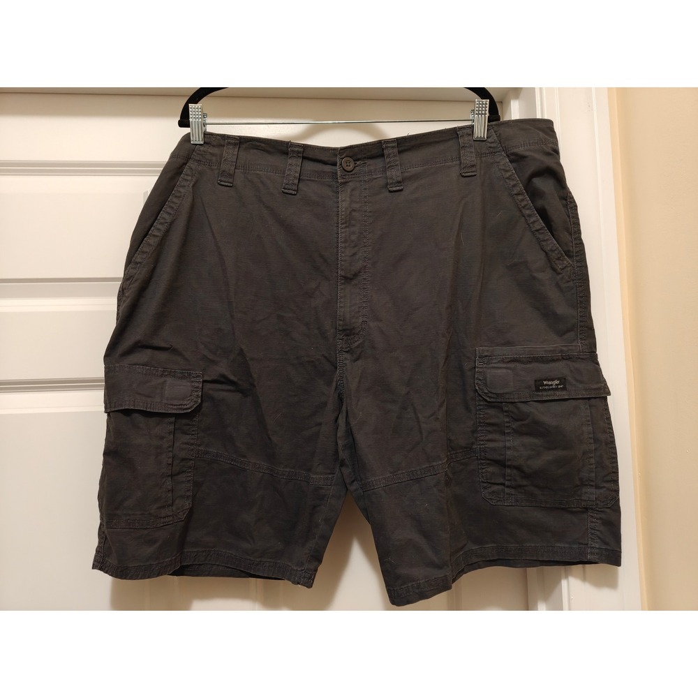 Wrangler‎ Mens Relaxed Fit Cargo Shorts Charcoal Gray Cotton Stretch Size 44